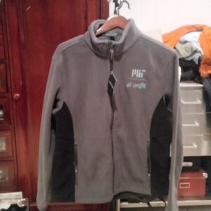 Gray and Black Zip-Up Jacket